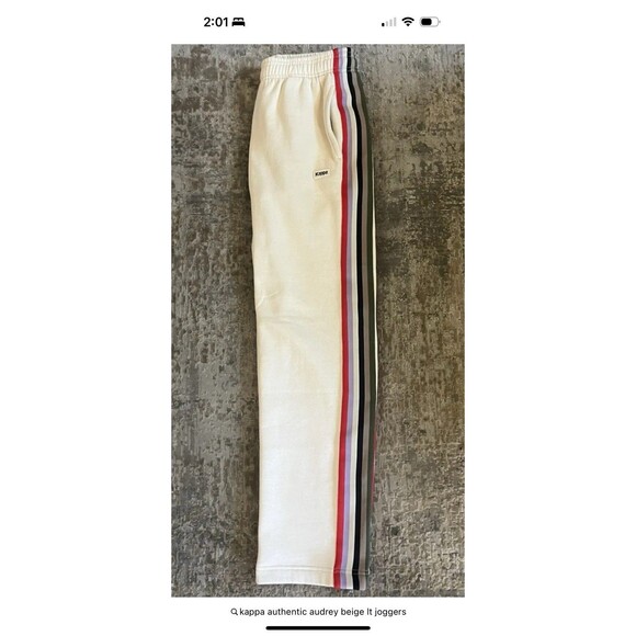 Kappa Authentic Audrey Beige Lt Sweatpants Size XS New with Tags - Picture 1 of 4